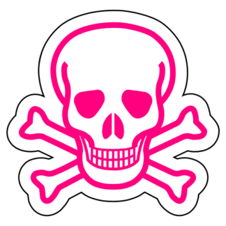 Skull Cross Bones Sticker (Hot Pink)